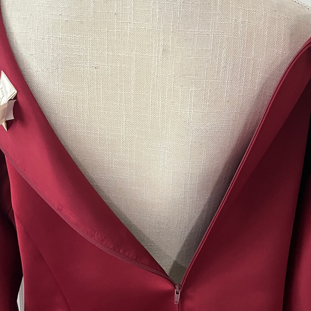 Vie by Victoria Royal Chic Burgundy Reversible Satin Blouse VTG USA RARE SZ 16 - Picture 8 of 15